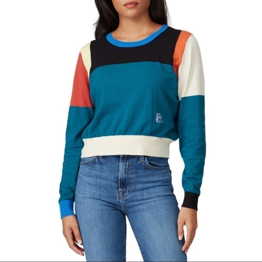 Replica Los Angeles Retro Inspired Color block Cotton Cashmere Sweater